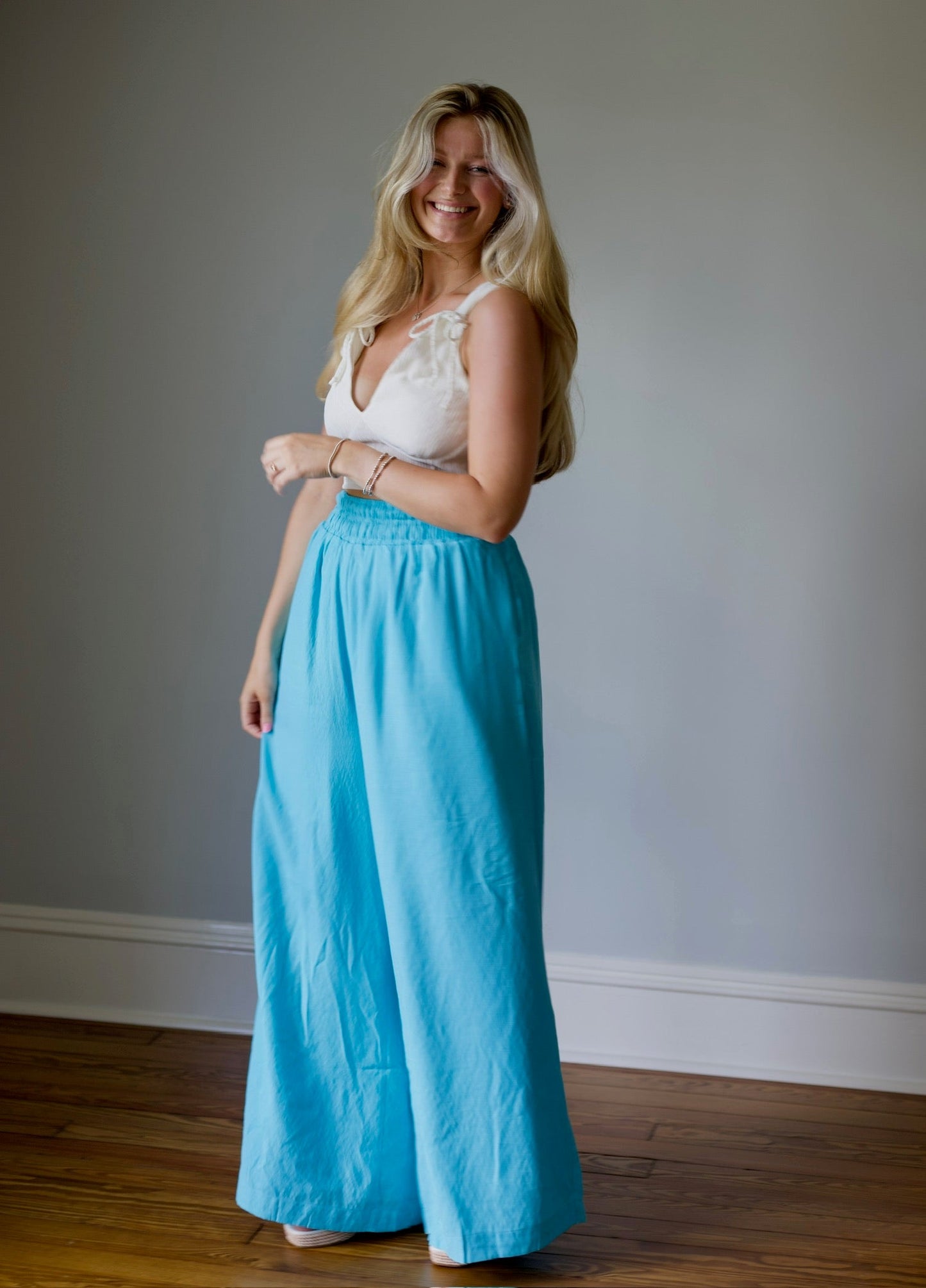 Blue Wide Leg Pants - RTS