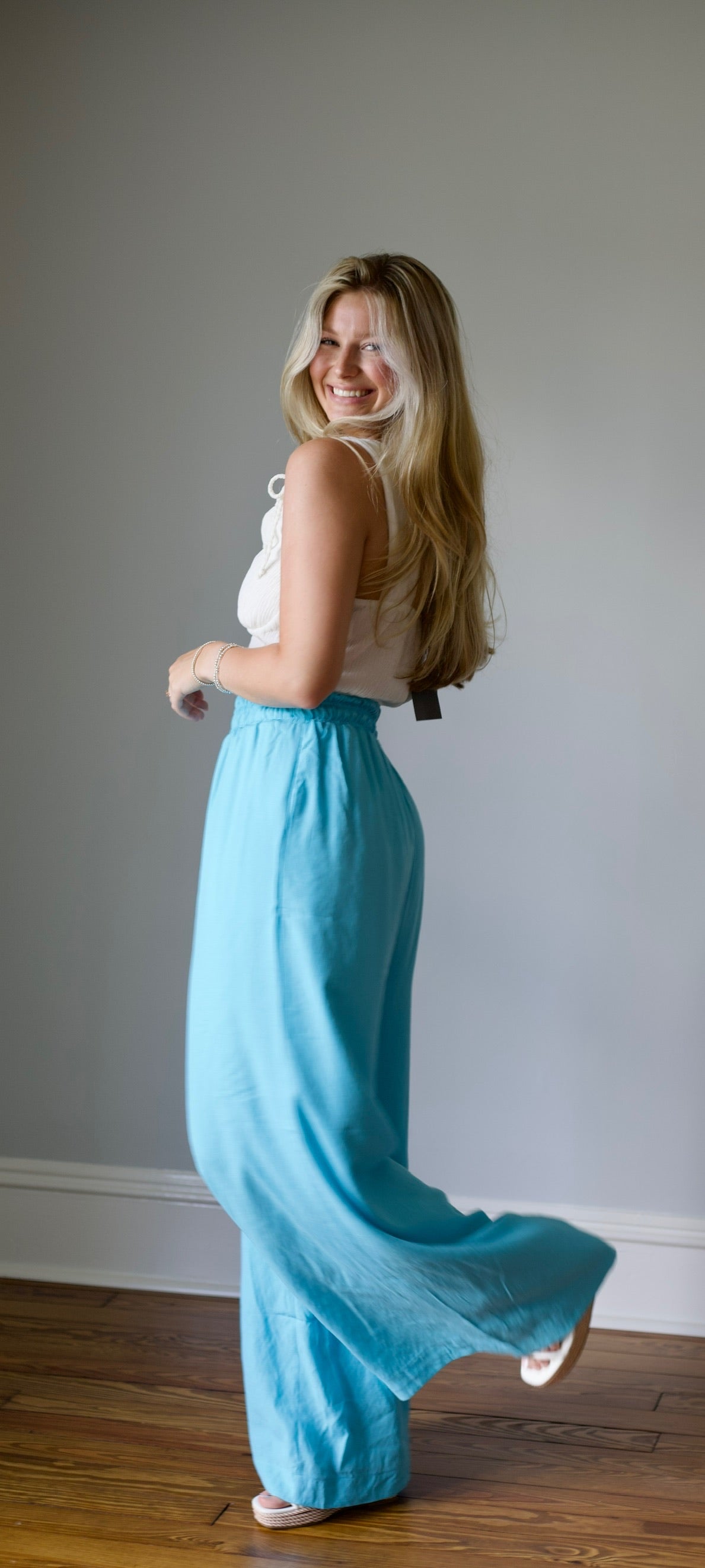 Blue Wide Leg Pants - RTS