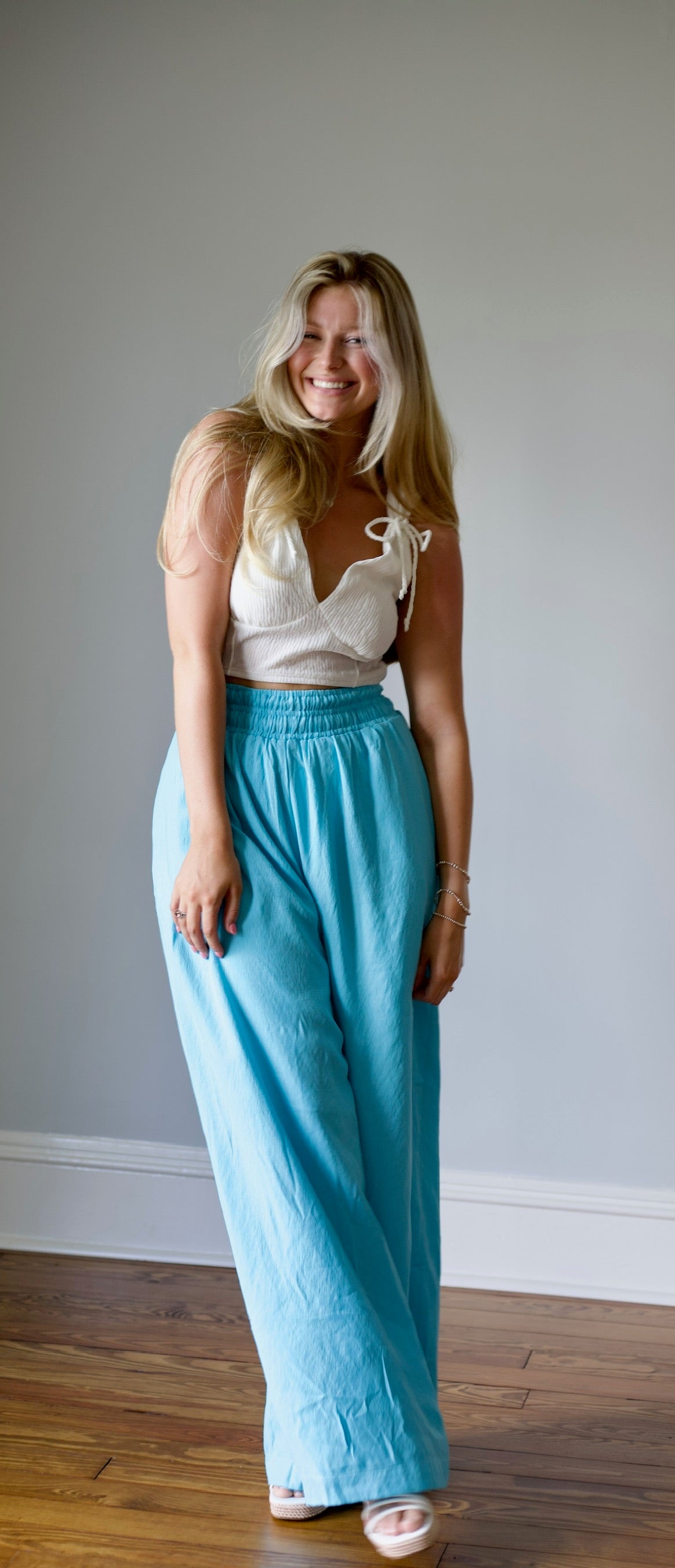 Blue Wide Leg Pants - RTS