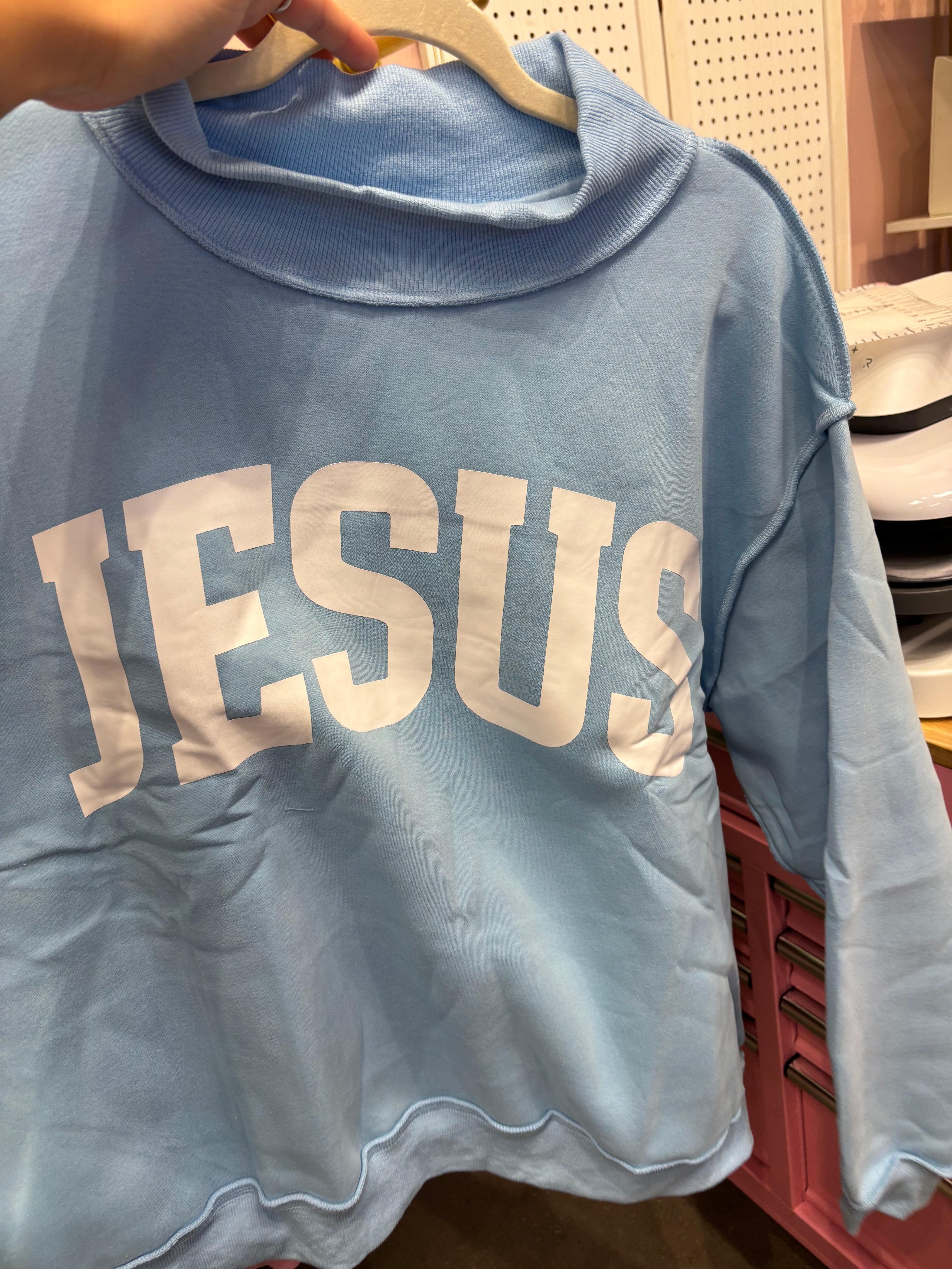 Blue Jesus Mockneck
