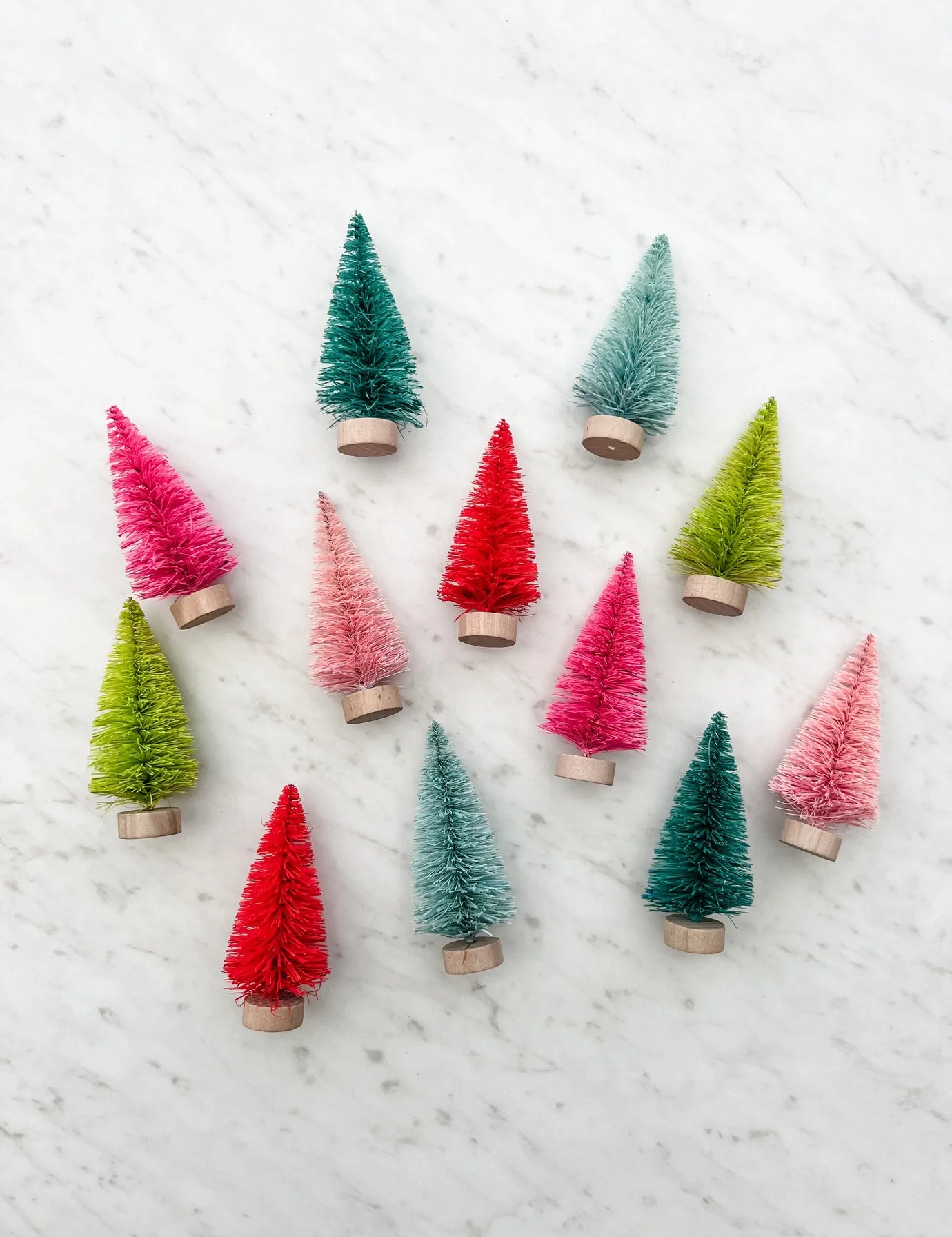 Set of 12 Colorful Bottle Brush Trees at Ninety Nine Boutique, view 2