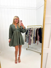 Green Polka Dot Dolman Dress