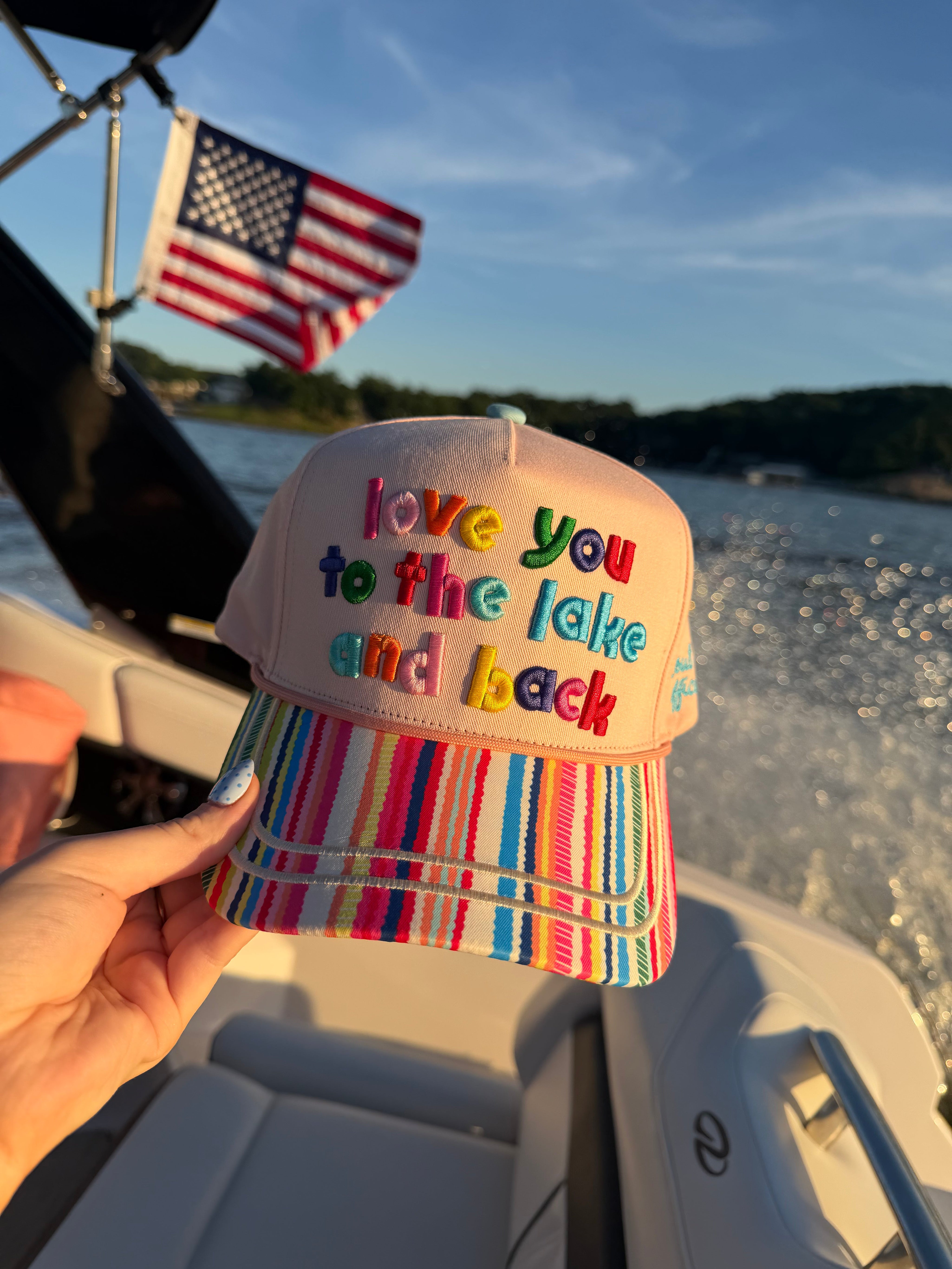 Light Pink Love You To The Lake & Back Trucker Hat