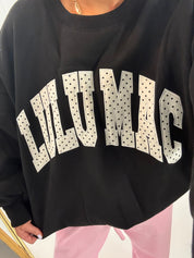 Black & White Polka Dot Sweatshirt Lulu Mac