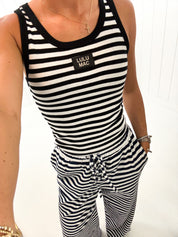 Black Stripe Tank Lulu Mac — classic stripe design for a timeless look and lightweight and perfect for layering