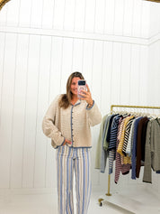 Vintage High Rise Straight showing striped