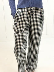 Navy Checkered Pants showing checkered