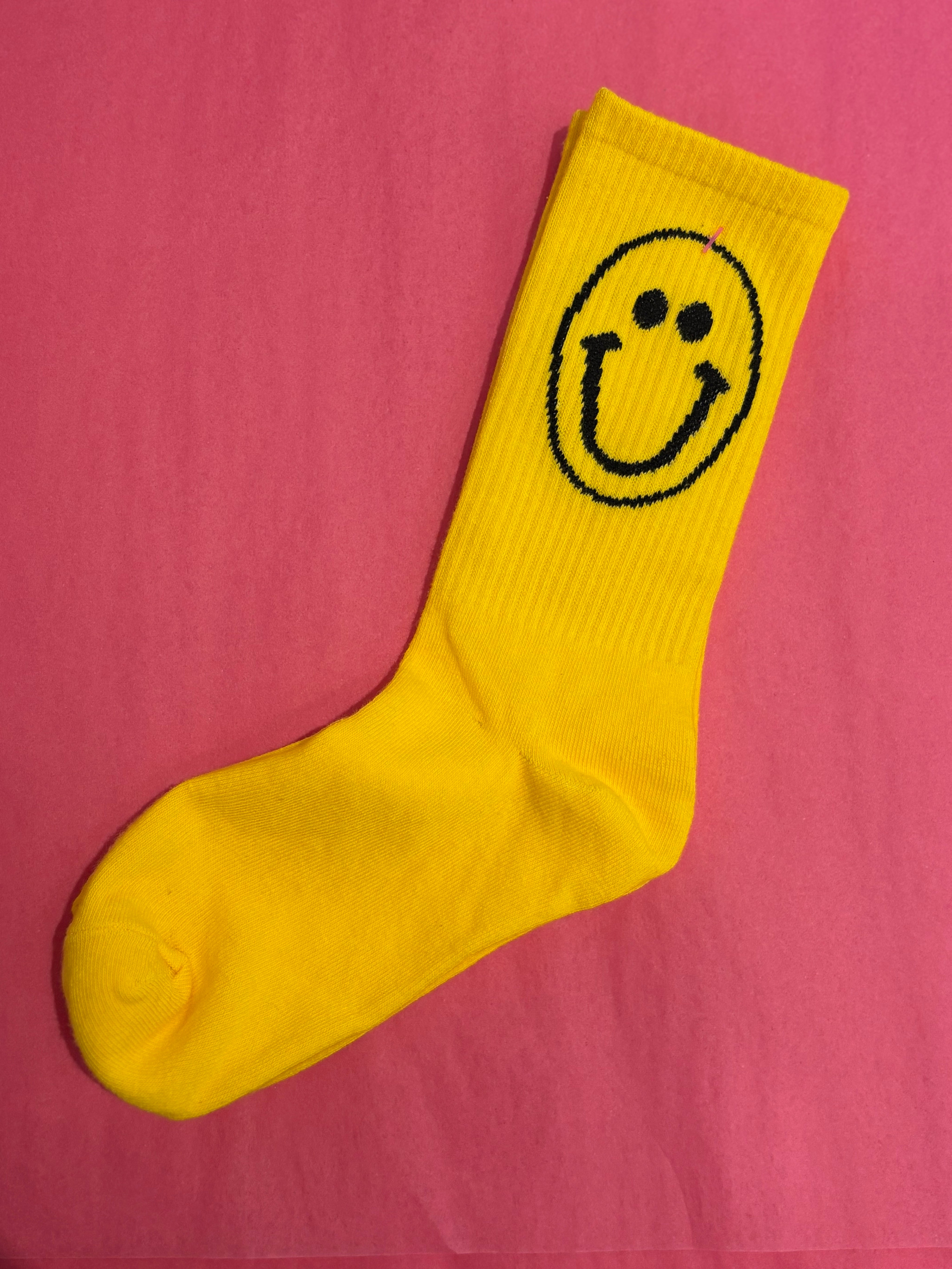 Yellow Smiley Face Socks