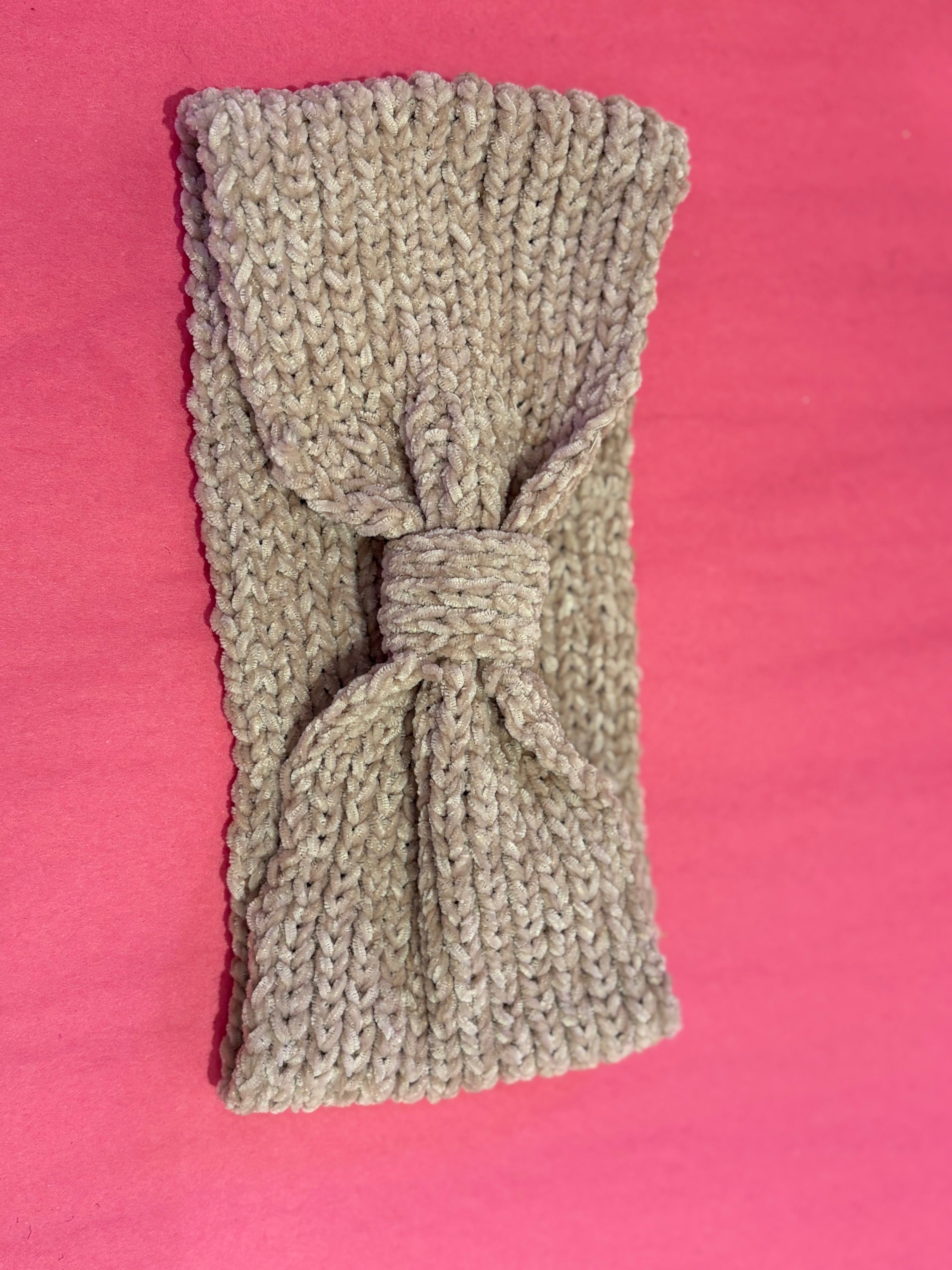 Beige Soft Bow Headband