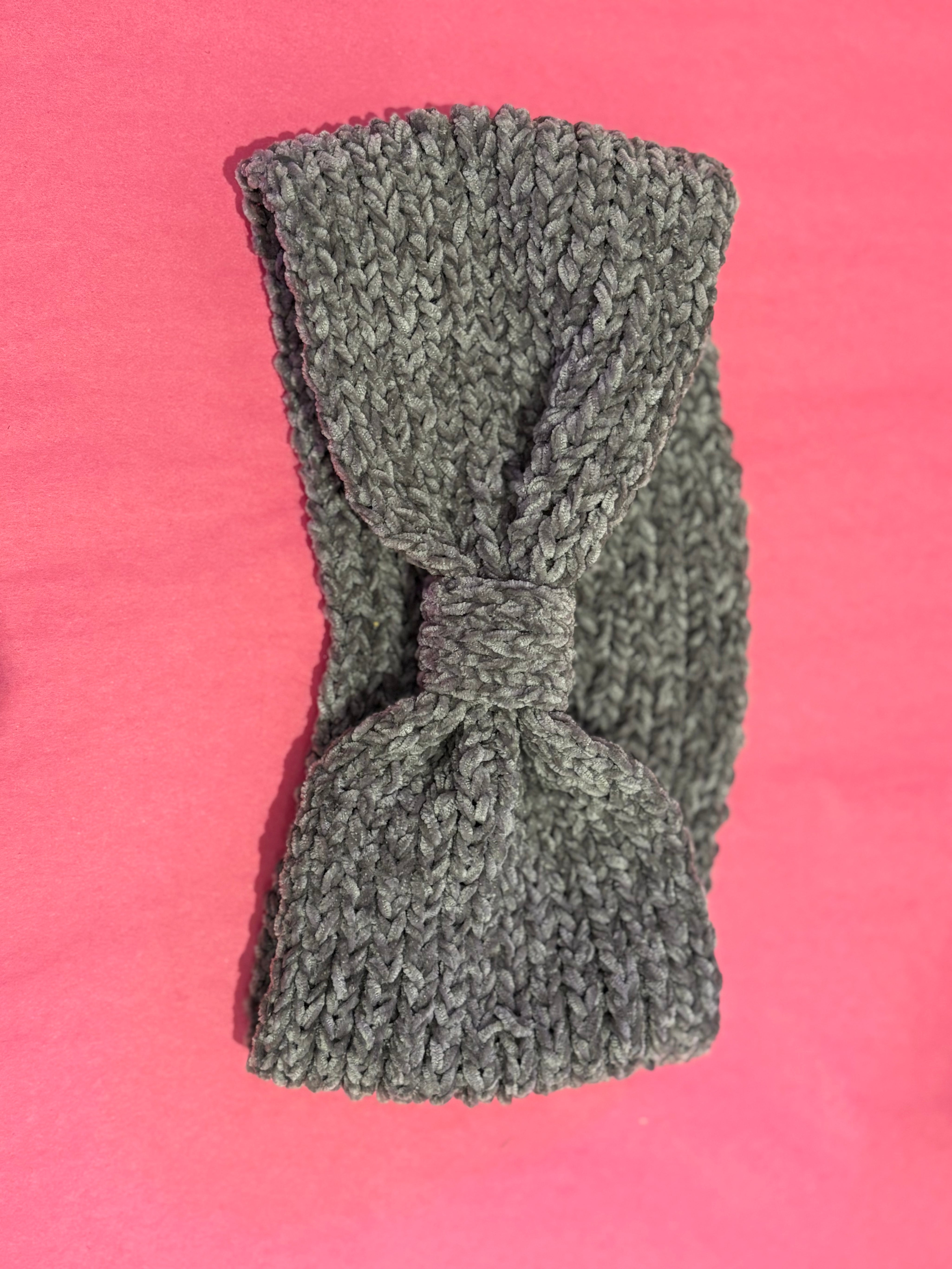 Gray Soft Bow Headband