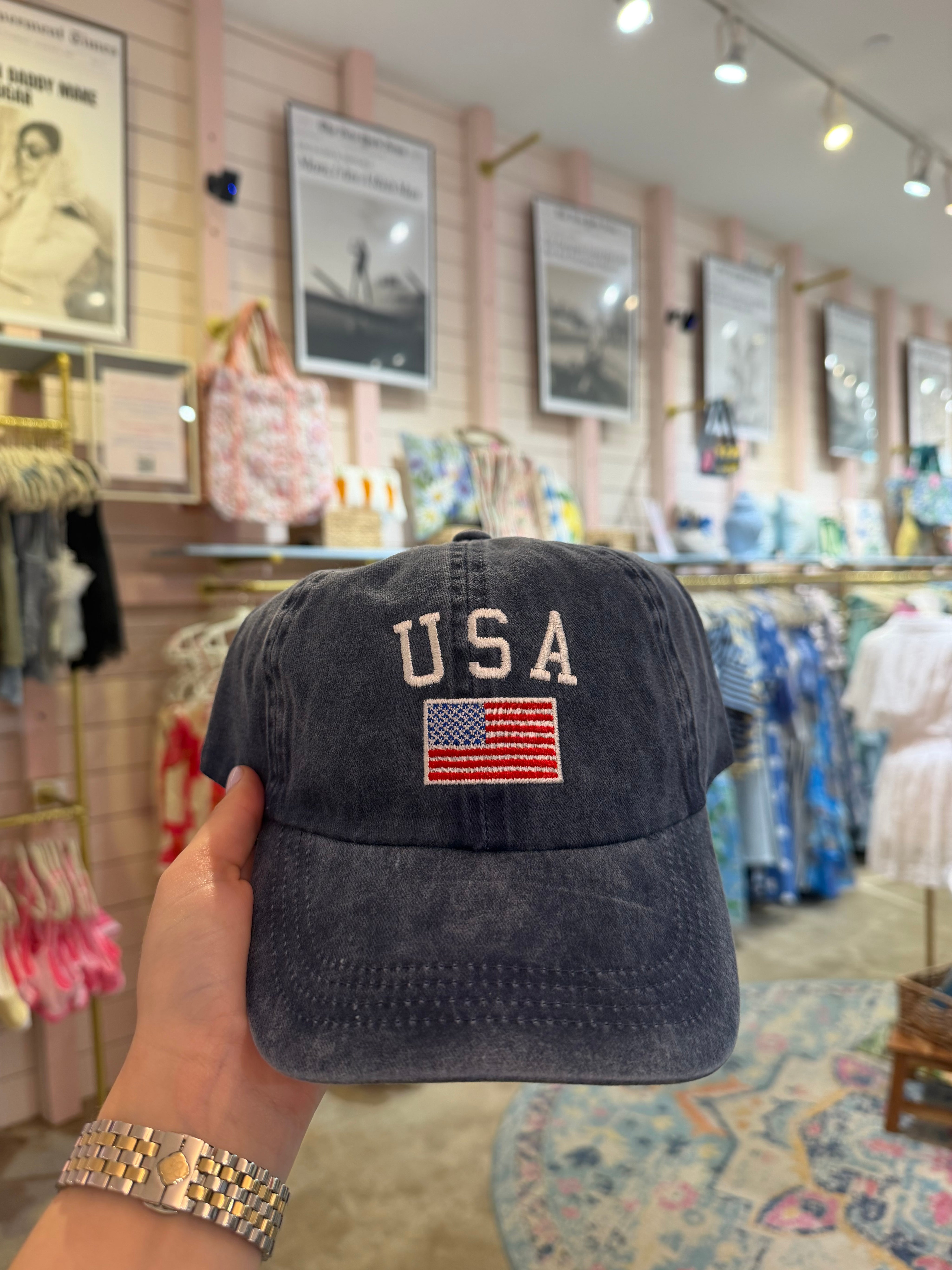 Denim USA Flag Hat