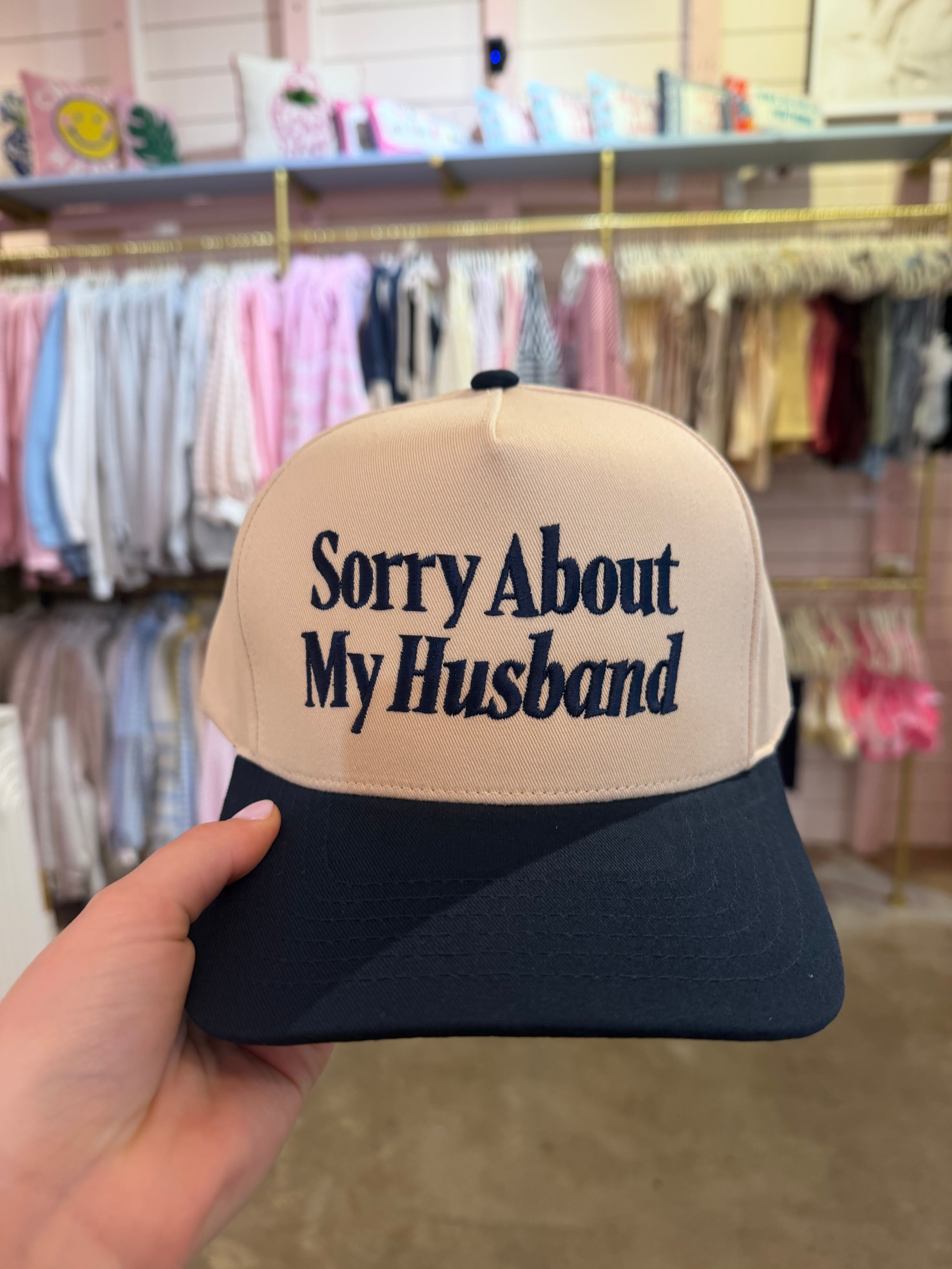 Navy Sorry About My Husband Hat