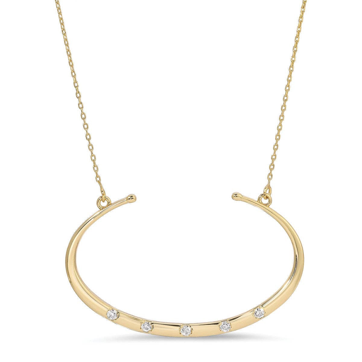 Statement Crescent Pendant Necklace