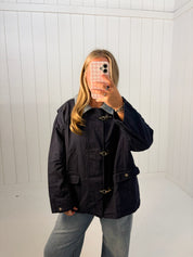 Navy Corduroy Collar Utility Jacket