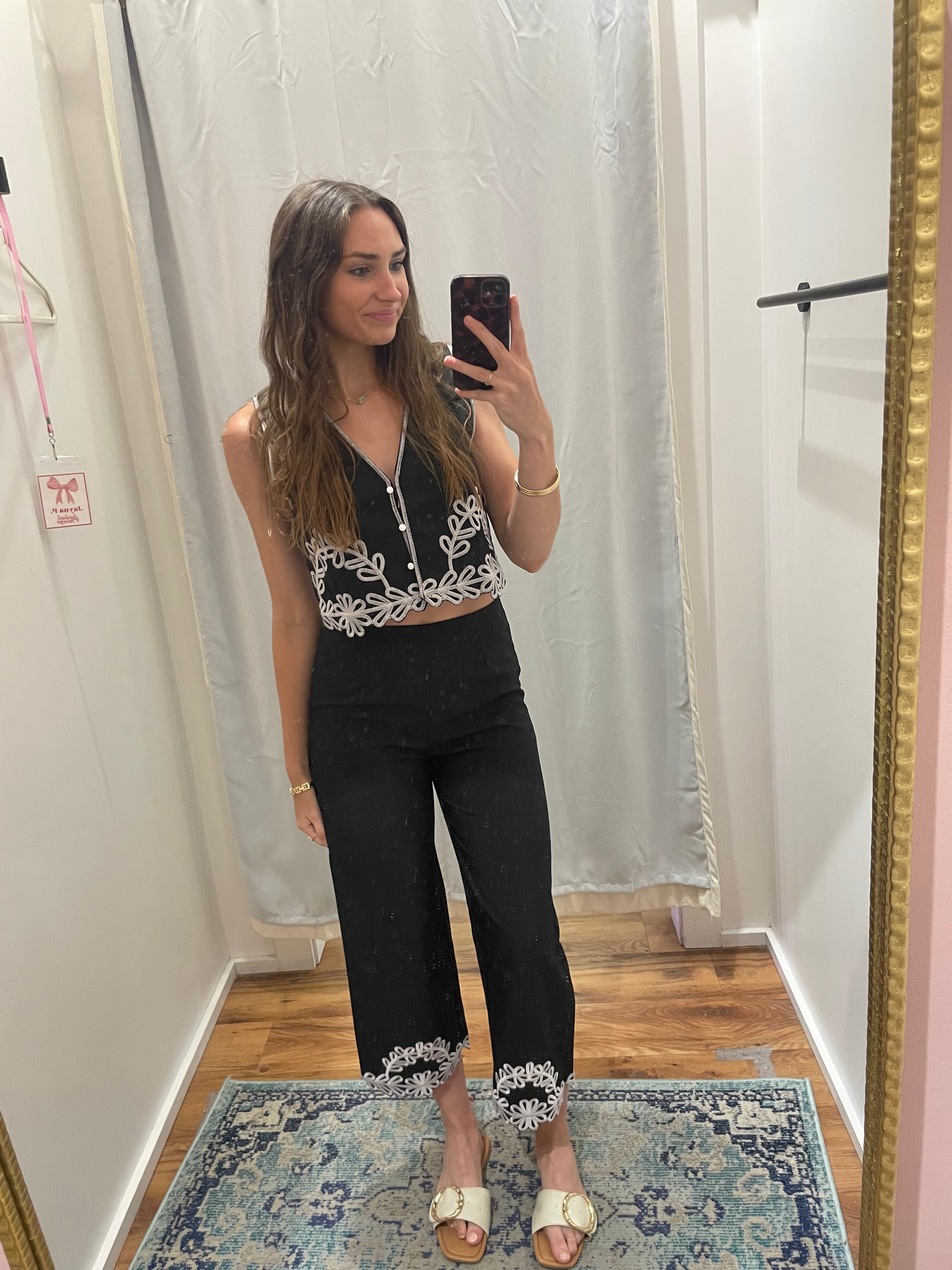 Black & White Embroidered Set