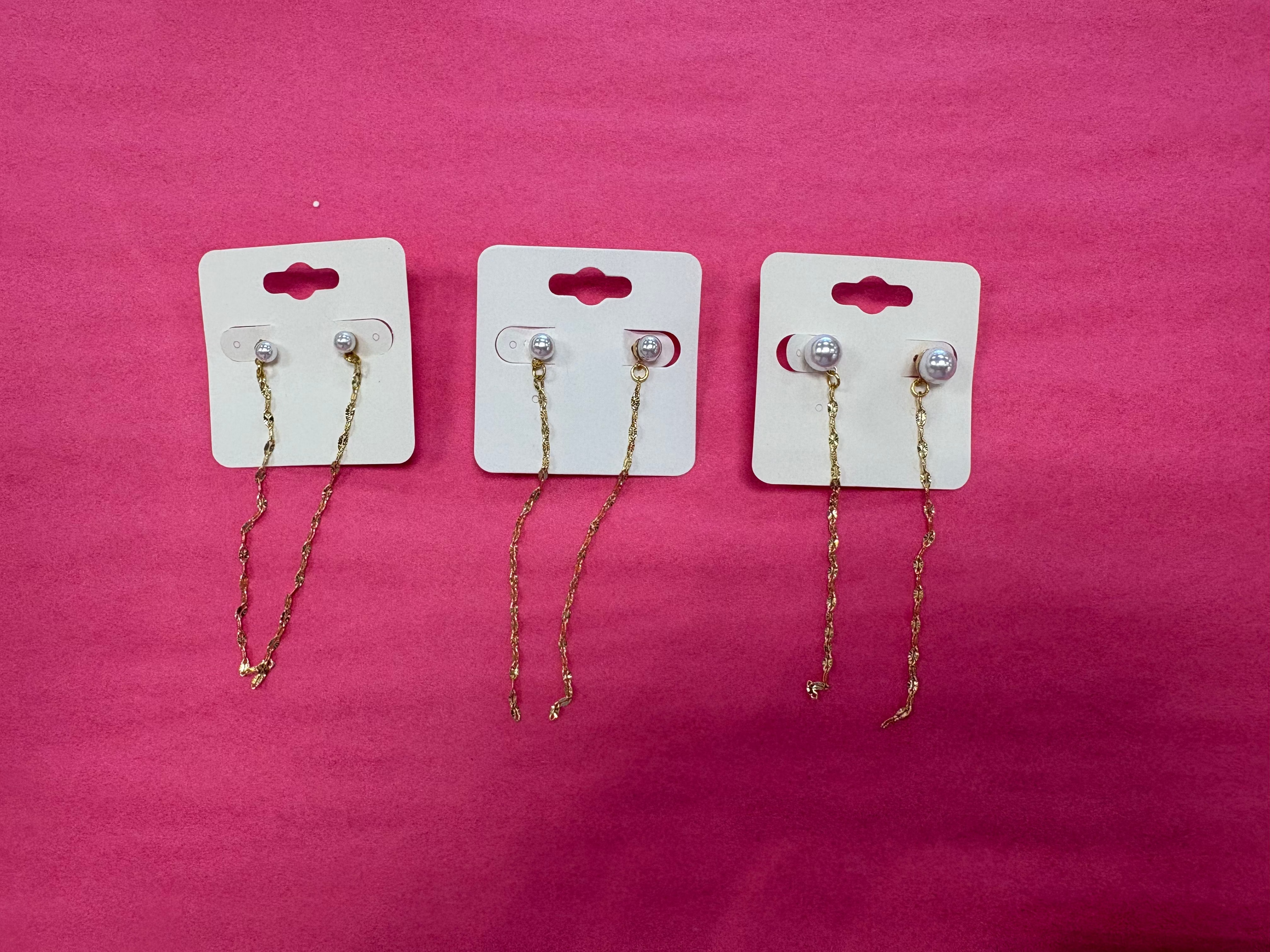 Pearl Chain Duster Earrings