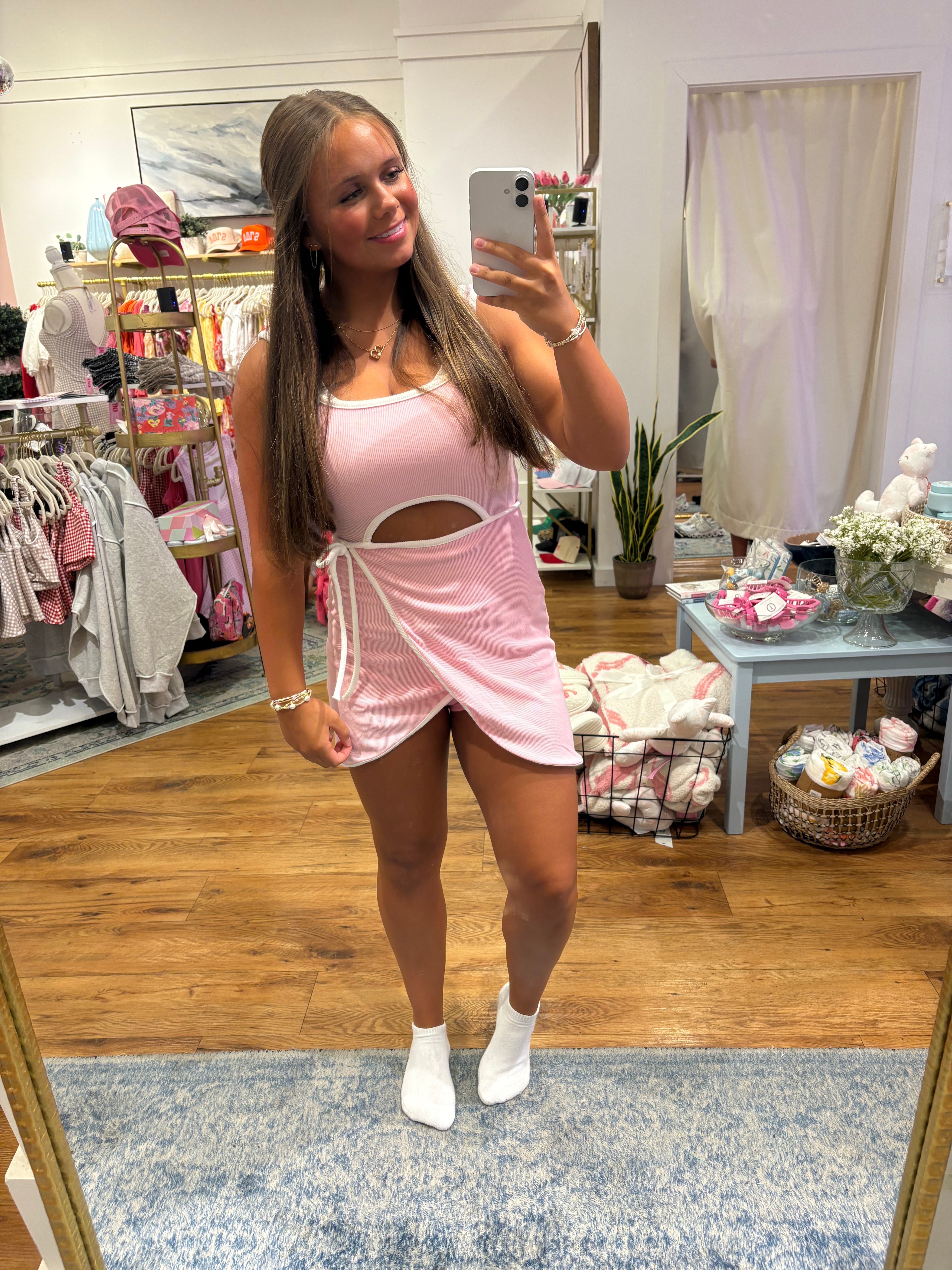 Pink Cutout Tennis Dress