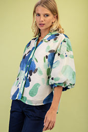 Green Printed Blouse