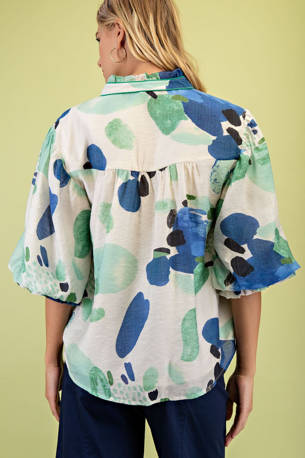 Green Printed Blouse