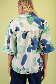 Green Printed Blouse