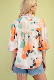 Coral Printed Blouse