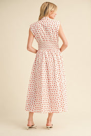 Red & White Polkadot Maxi Dress
