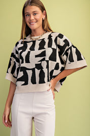 Black & White Printed Sweater