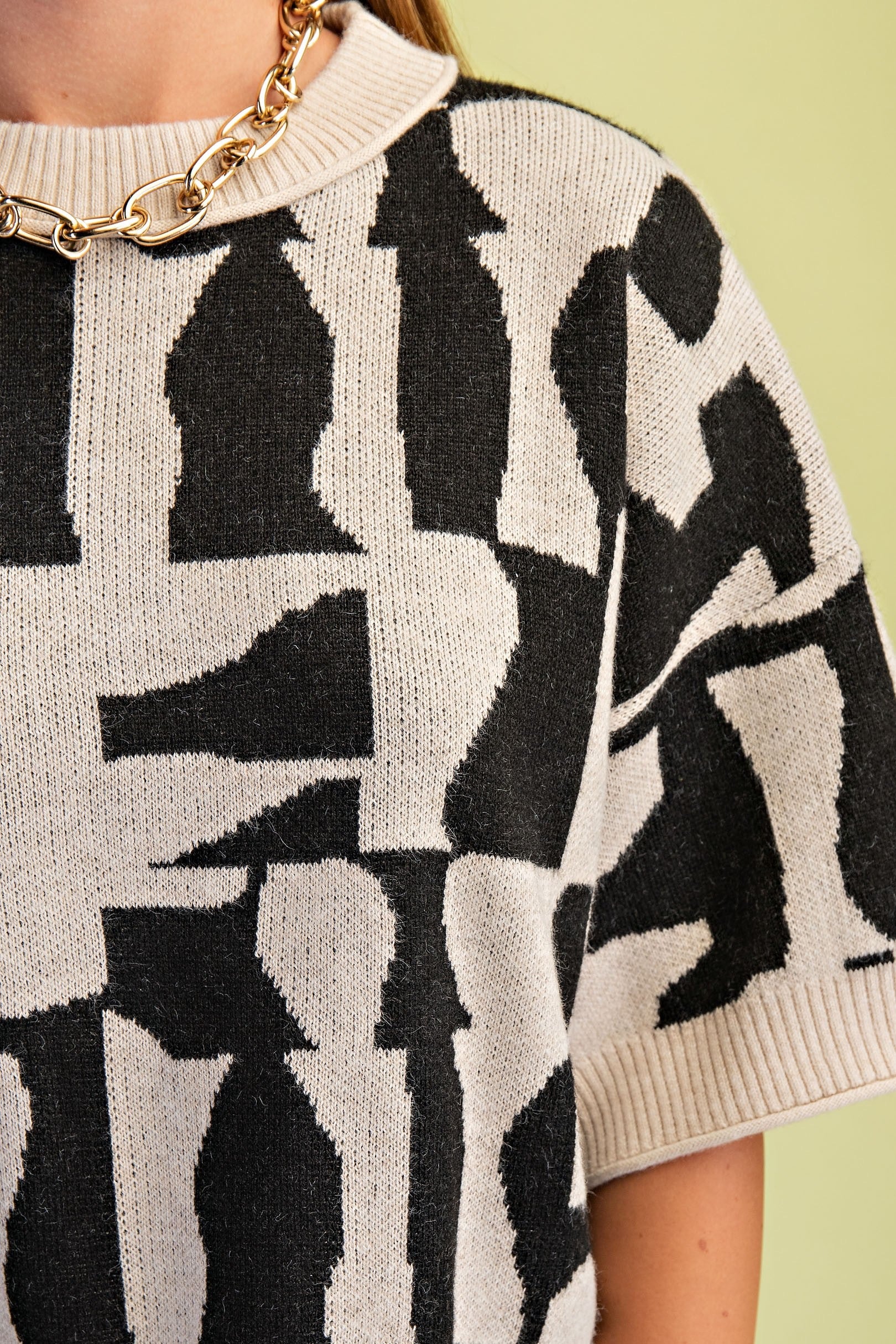 Black & White Printed Sweater