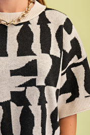 Black & White Printed Sweater