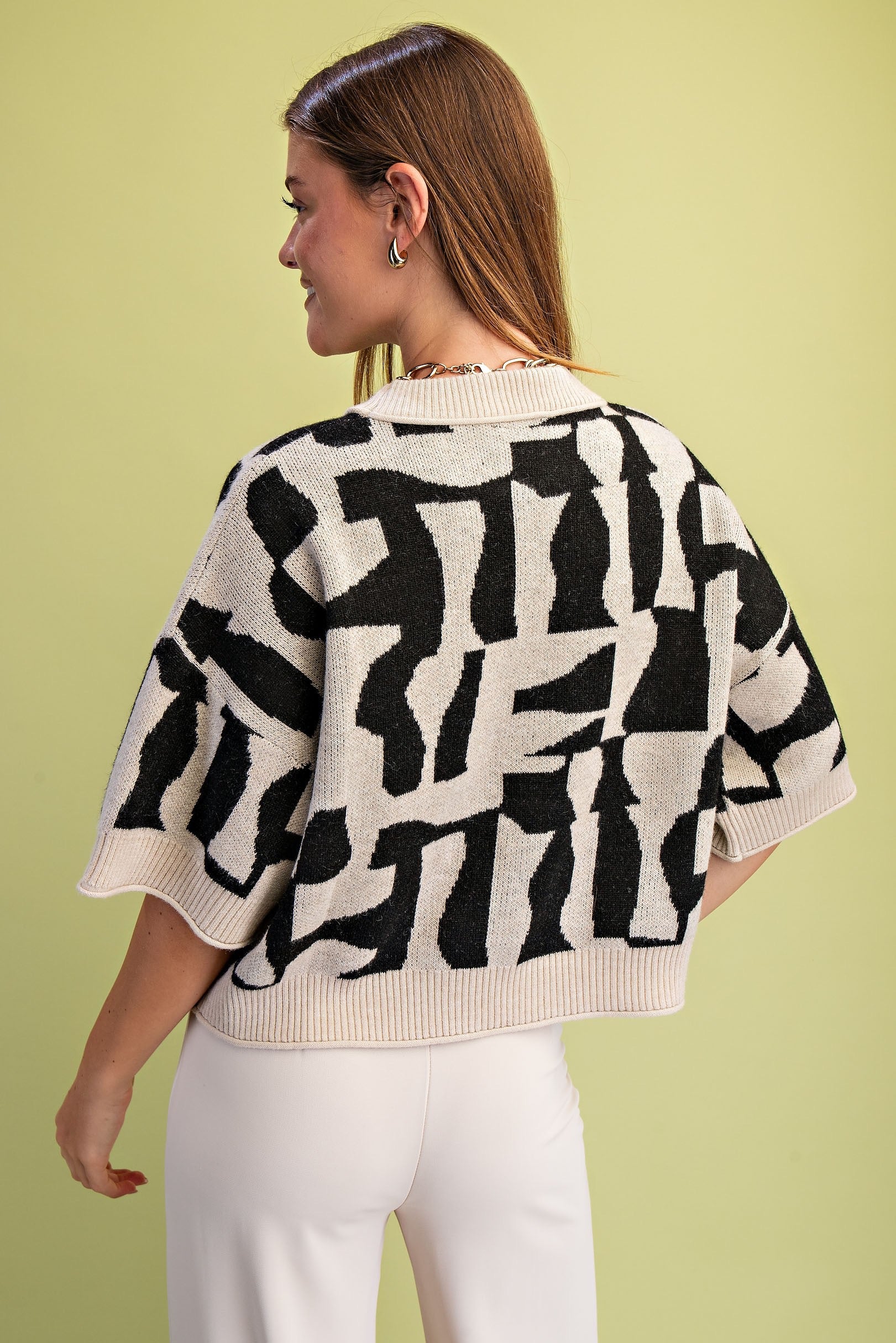 Black & White Printed Sweater