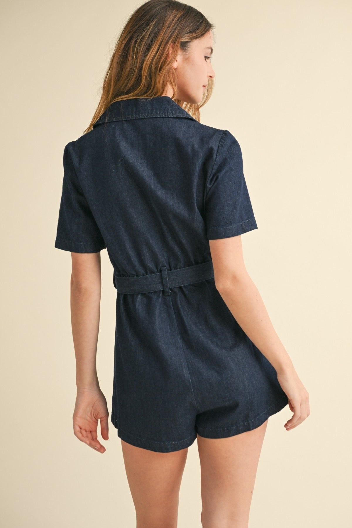 Short Sleeve Denim Romper