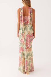 Cream Floral Maxi Dress