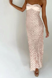 Pink Sequin Maxi Dress