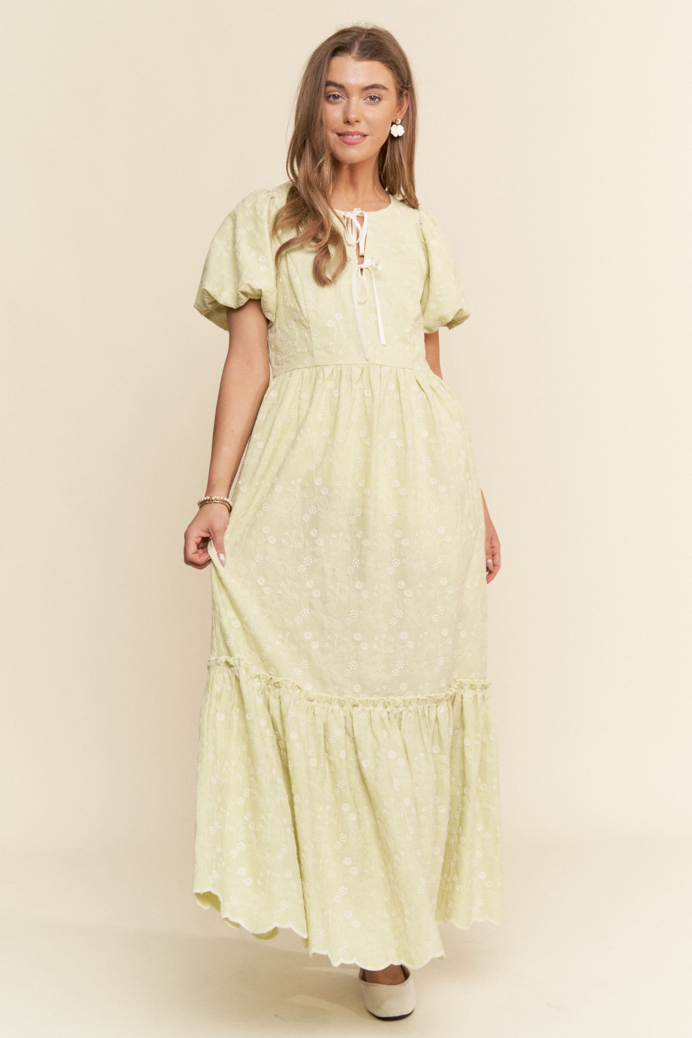 Green Floral Maxi Dress