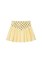 Yellow Eyelet Top & Skirt Set