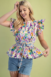 Lilac Floral Print Top