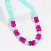 Mint & Pink Beaded Necklace