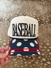 Cream Polka Dot Baseball Trucker Hat