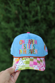 Light Blue On Earth As It Is In Heaven Trucker Hat