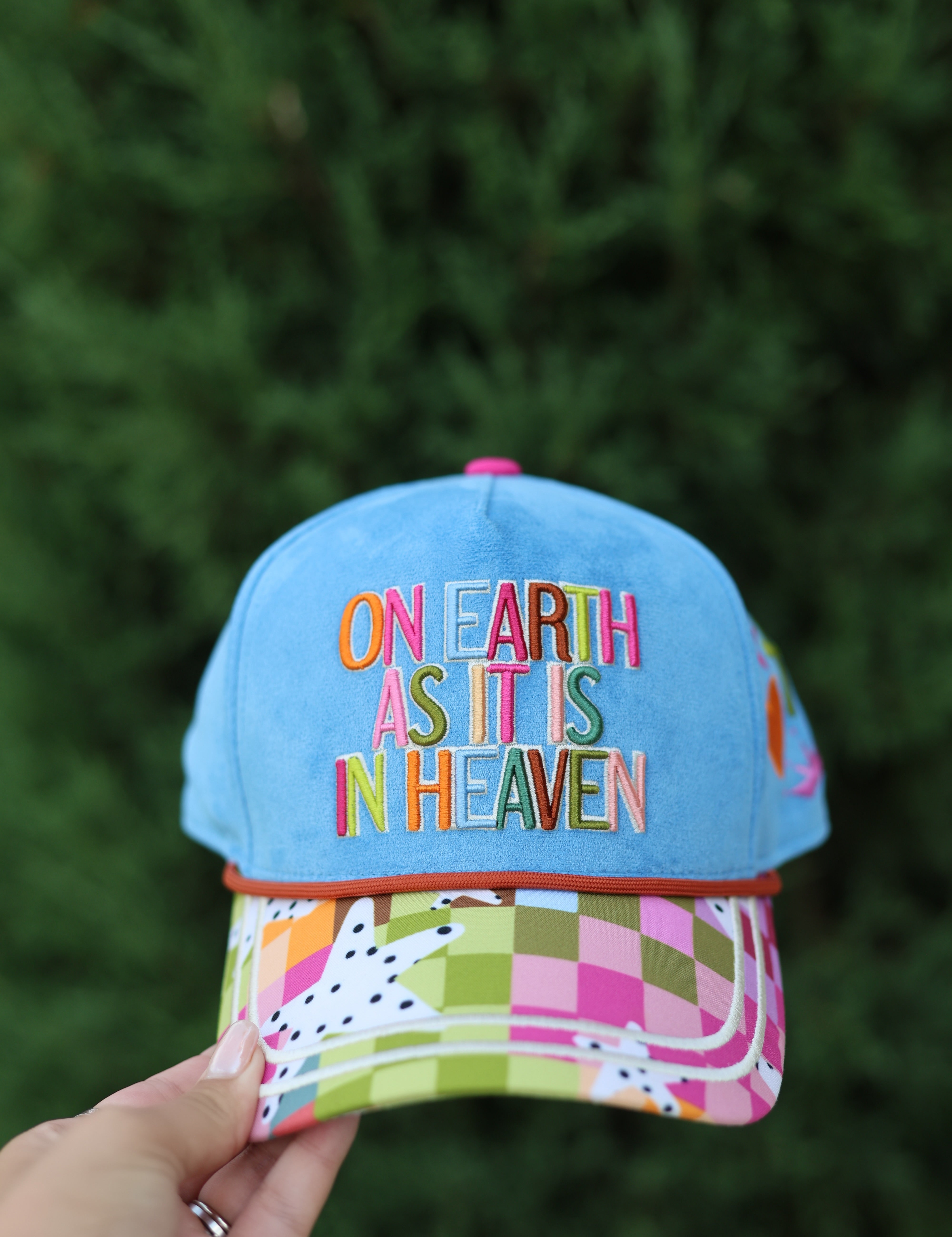 Light Blue On Earth As It Is In Heaven Trucker Hat