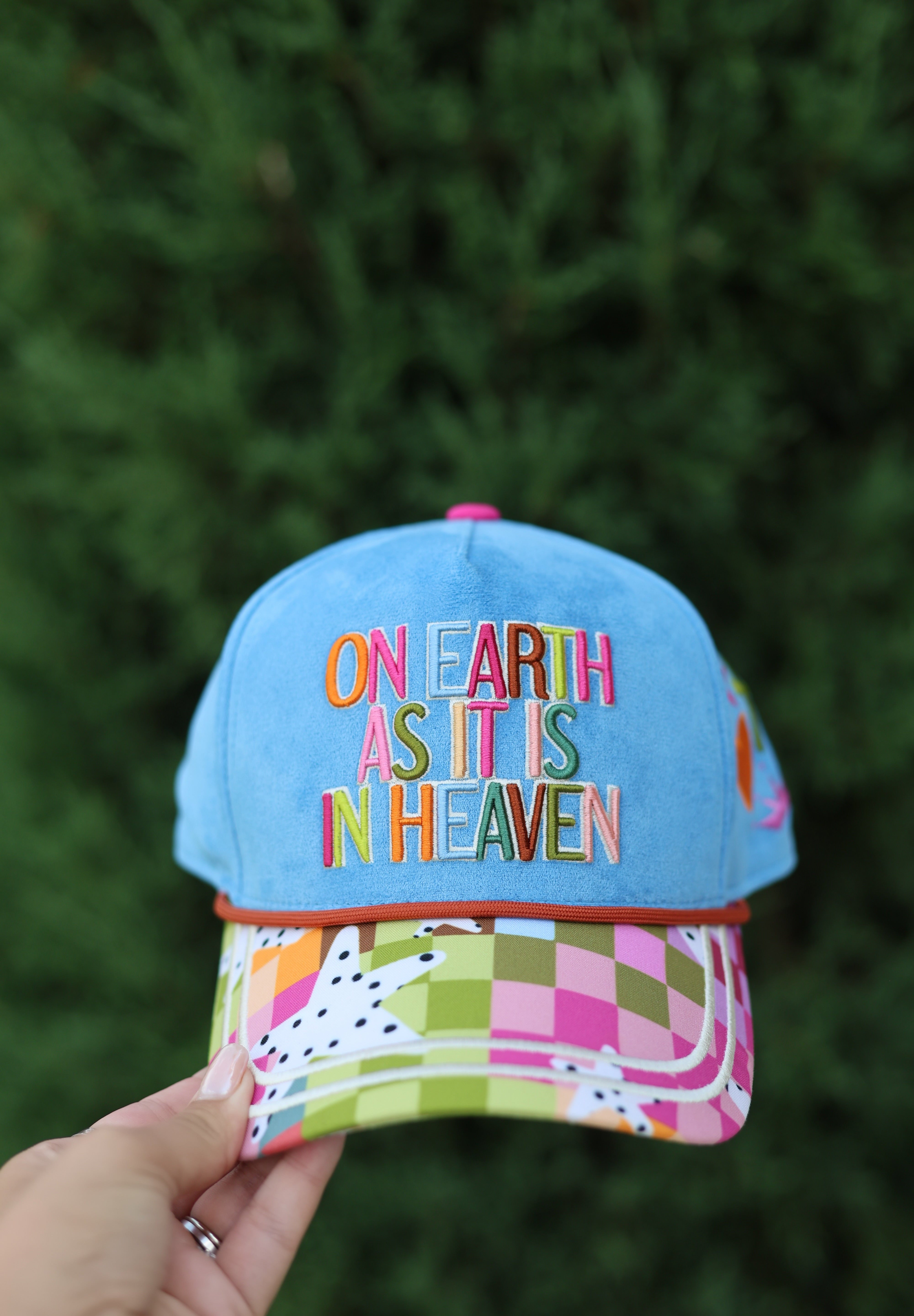 Light Blue On Earth As It Is In Heaven Trucker Hat