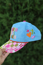 Light Blue On Earth As It Is In Heaven Trucker Hat