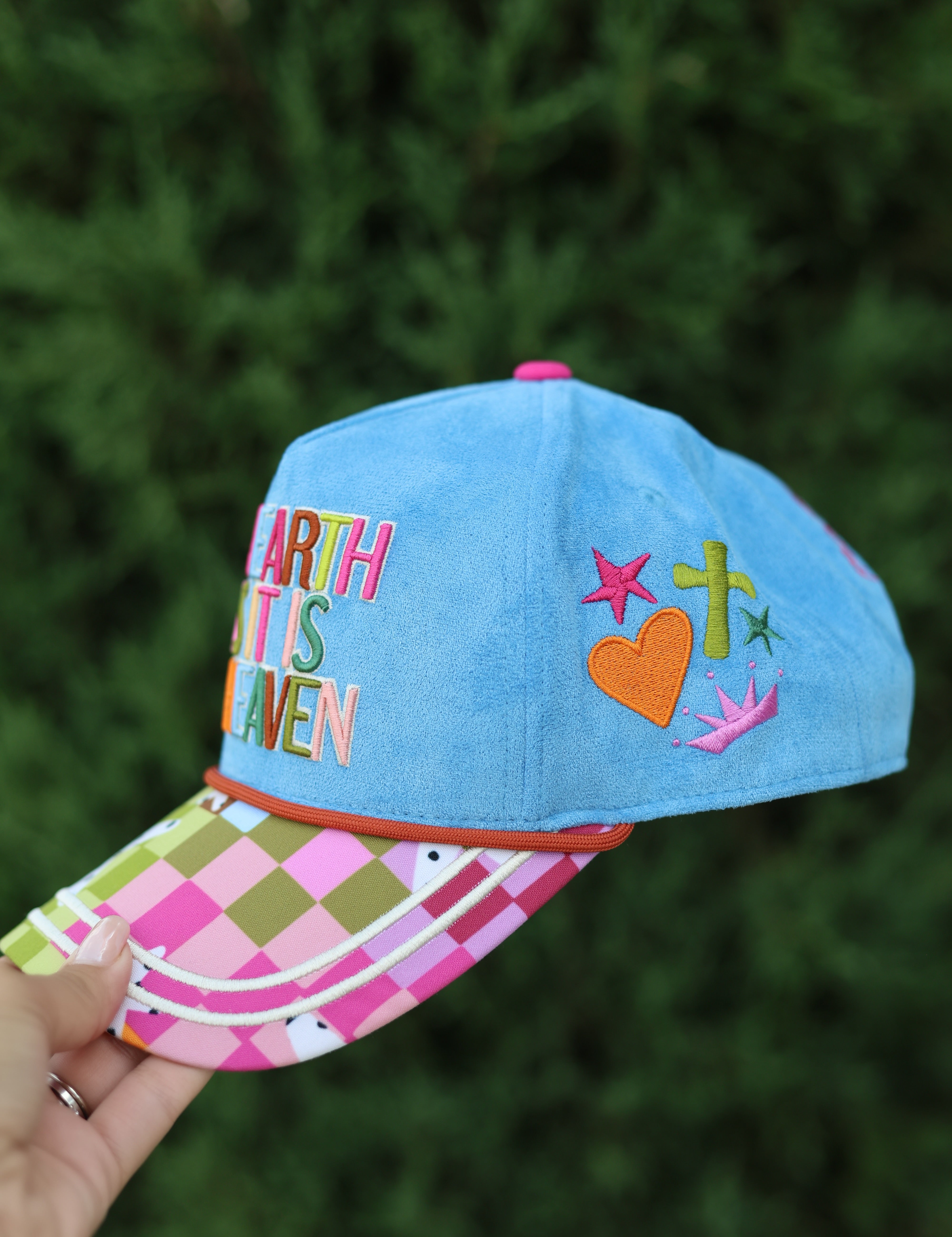 Light Blue On Earth As It Is In Heaven Trucker Hat