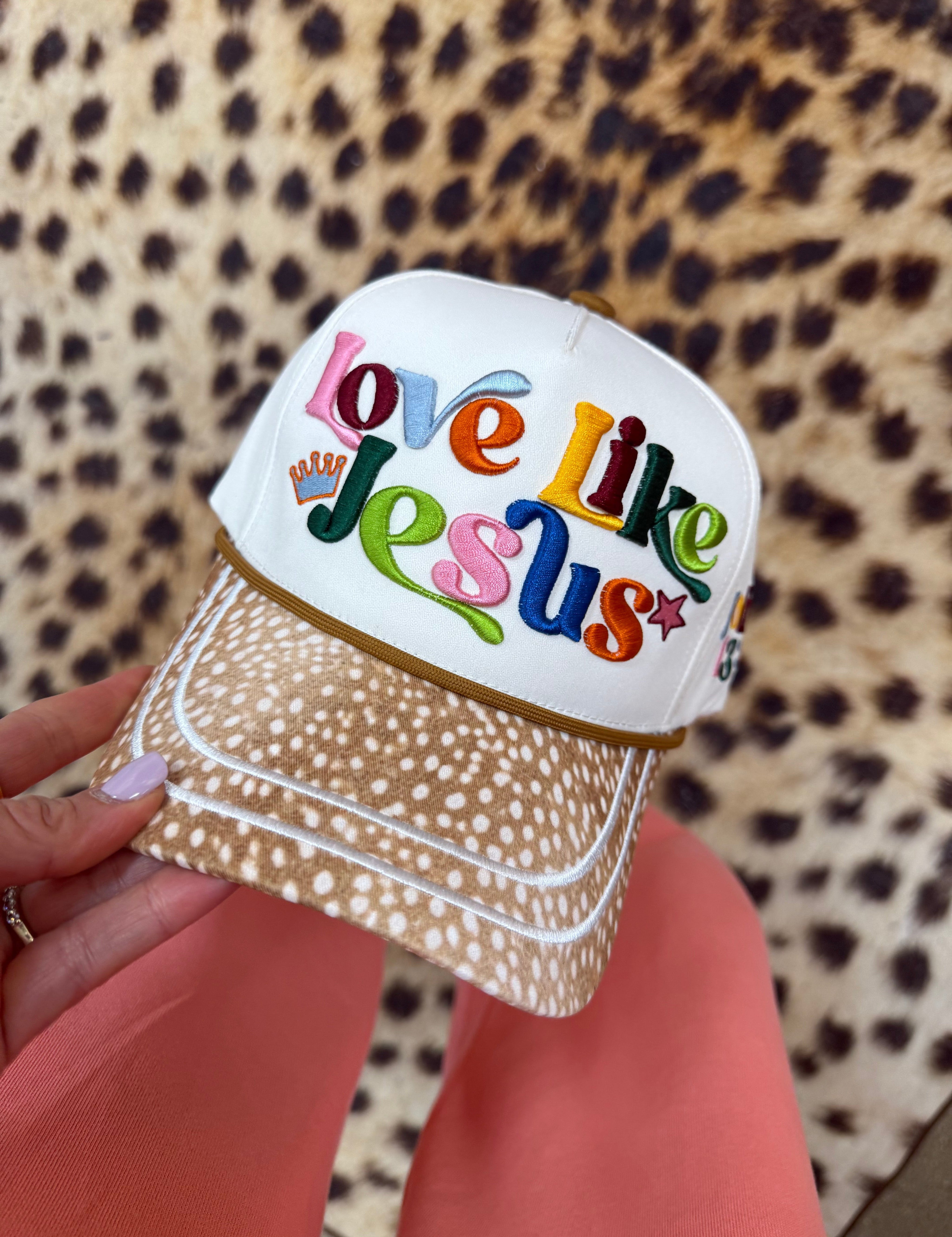 White Love Like Jesus Trucker Hat