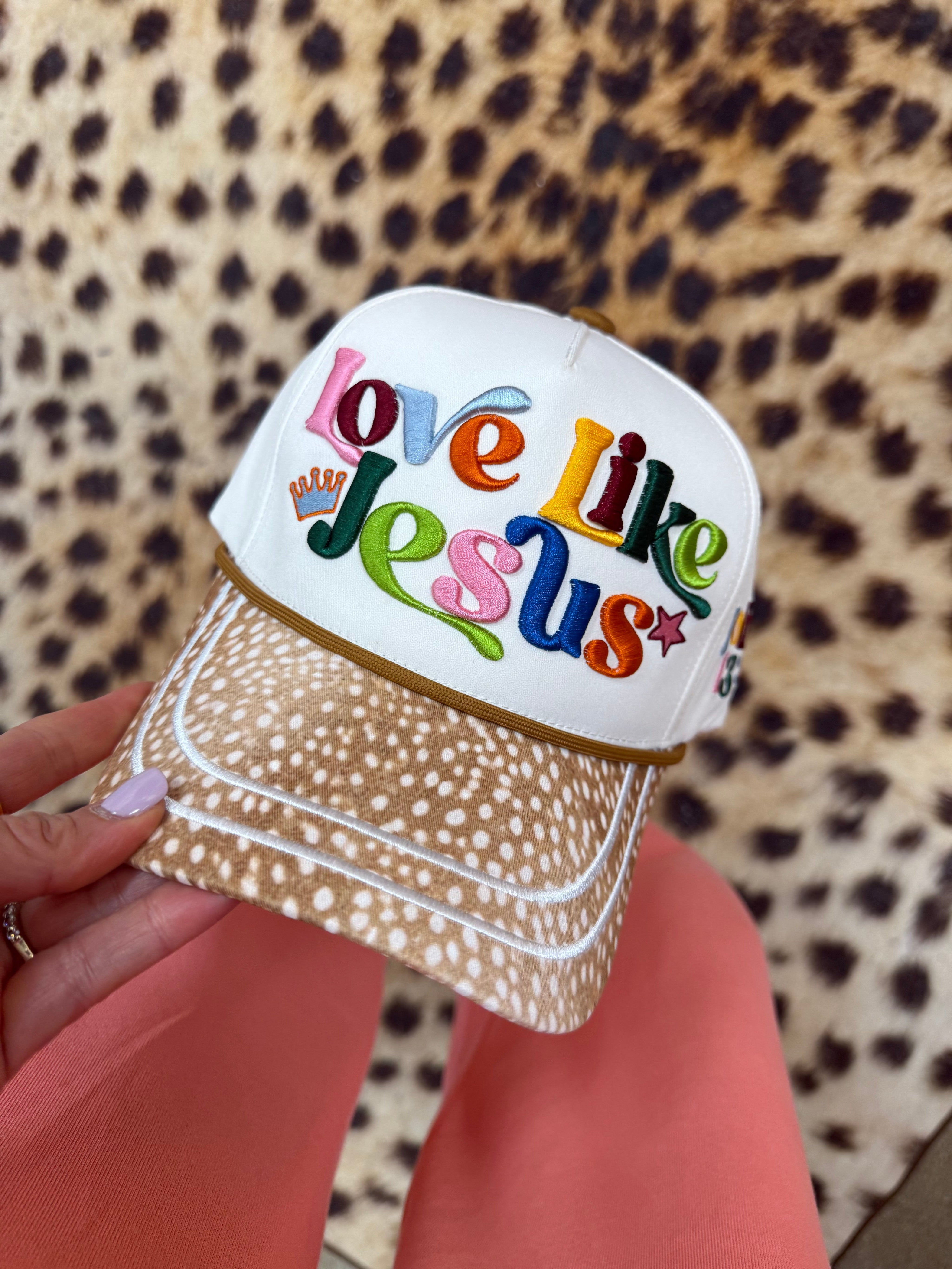 White Love Like Jesus Trucker Hat