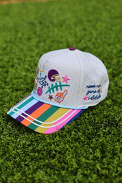 White Game Day Doodles Football Trucker Hat