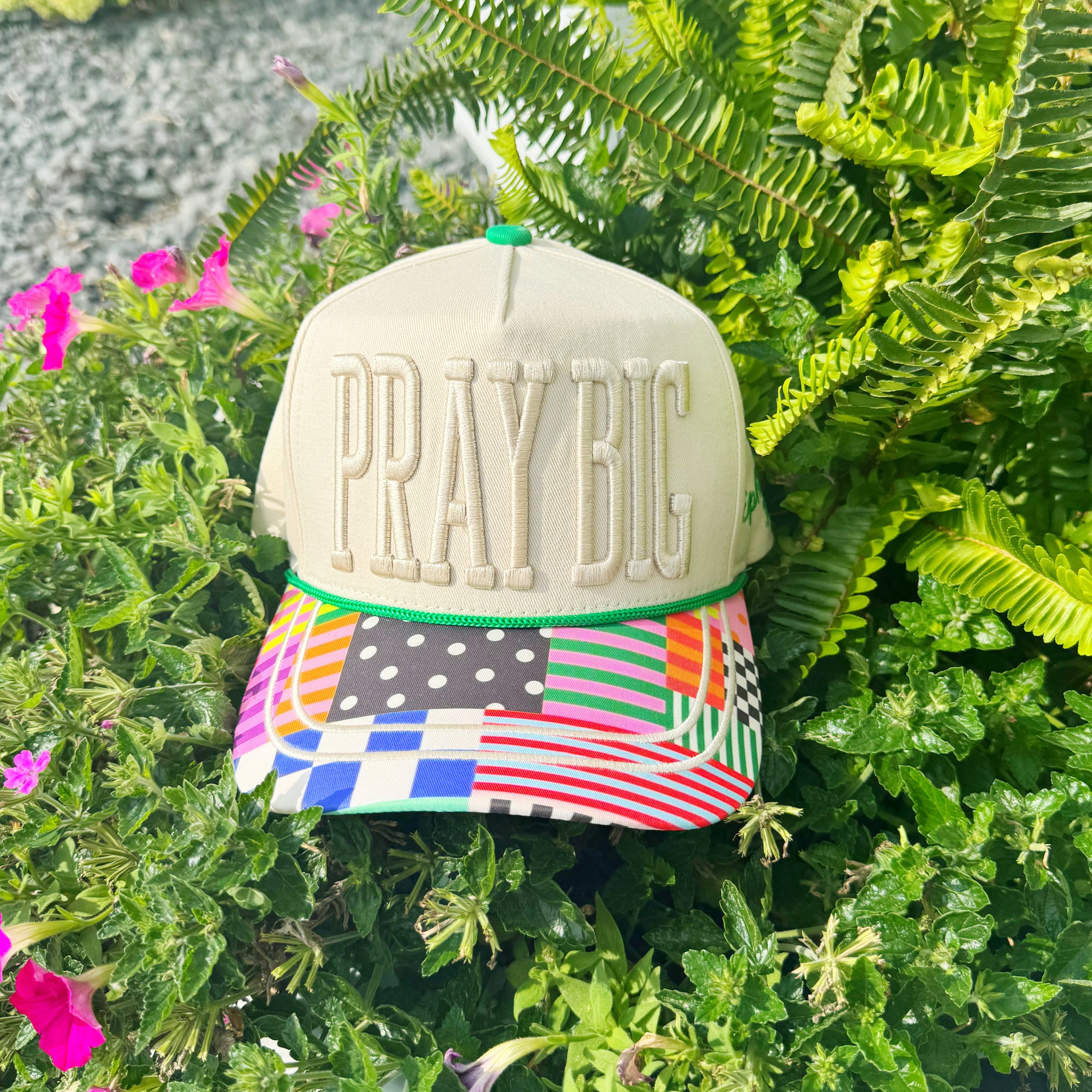 Cream Pray Big Trucker Hat