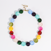 Multi Color Round Bead Necklace