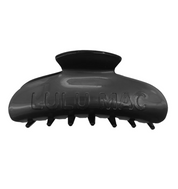 Black Hair Clip Lulu Mac — color: glossy black and wide dome-shaped claw clip with interlocking teeth