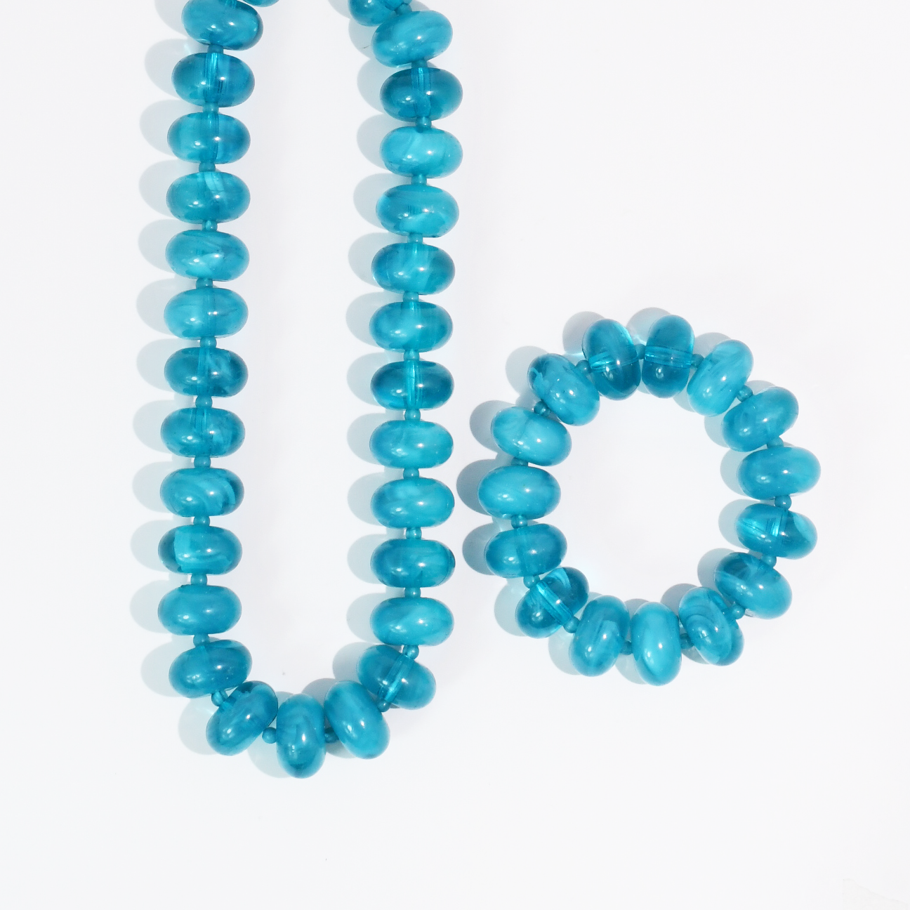 Teal Beaded Necklace & Bracelet Set